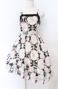 ALICE and the PIRATES / 宝石柄シフォンジャンパースカート  クロ O-25-11-30-056-PA-OP-OW-OS