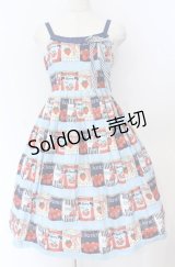 Emily Temple cute / フルーツ缶ジャンパースカート  ブルー O-25-11-30-057-ET-OP-OW-OS