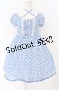 Emily Temple cute / ジョーゼット水玉ワンピース  ブルー O-25-11-30-059-ET-OP-OW-OS