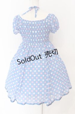 画像2: Emily Temple cute / ジョーゼット水玉ワンピース  ブルー O-25-11-30-059-ET-OP-OW-OS