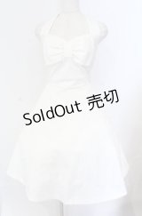 JESUS DIAMANTE / BIGリボンホルターワンピース 42 シロ O-25-11-30-061-JE-OP-OW-OS