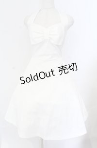 JESUS DIAMANTE / BIGリボンホルターワンピース 42 シロ O-25-11-30-061-JE-OP-OW-OS