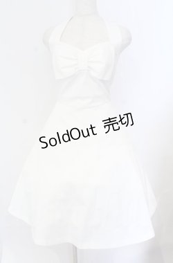 画像1: JESUS DIAMANTE / BIGリボンホルターワンピース 42 シロ O-25-11-30-061-JE-OP-OW-OS