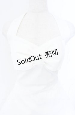 画像2: JESUS DIAMANTE / BIGリボンホルターワンピース 42 シロ O-25-11-30-061-JE-OP-OW-OS