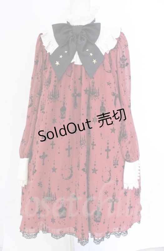 画像1: Angelic Pretty / Holy Lanternワンピース  ワイン O-25-11-30-063-AP-OP-IG-OS (1)