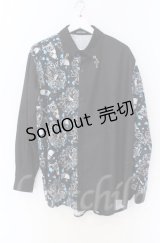 ACDC　RAG / ラビットハーフプリントシャツ  ブラックｘブルー O-25-11-30-064-PU-BL-YM-OS