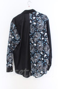 画像4: ACDC　RAG / ラビットハーフプリントシャツ  ブラックｘブルー O-25-11-30-064-PU-BL-YM-OS