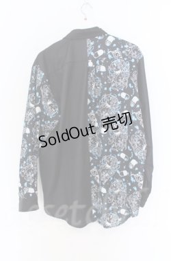 画像4: ACDC　RAG / ラビットハーフプリントシャツ  ブラックｘブルー O-25-11-30-064-PU-BL-YM-OS