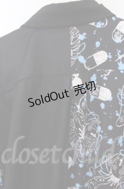 画像5: ACDC　RAG / ラビットハーフプリントシャツ  ブラックｘブルー O-25-11-30-064-PU-BL-YM-OS