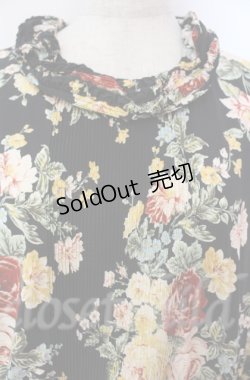 画像2: WONDERFUL WORLD / サッシュベルト付きブーケ柄ワンピース【お直しあり】  クロ O-25-11-30-006-LO-OP-IG-OS