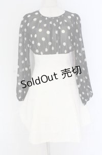 JESUS DIAMANTE / バロックエレガンスワンピ 38 シロ×クロ O-25-11-30-080-JE-OP-OW-OS