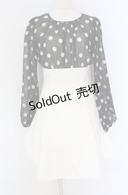 画像1: JESUS DIAMANTE / バロックエレガンスワンピ 38 シロ×クロ O-25-11-30-080-JE-OP-OW-OS