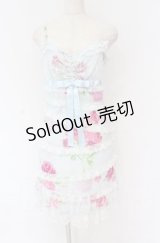 JESUS DIAMANTE / スペシャルお嫁ミニワンピース  ぼかし薔薇サックス O-25-11-30-081-JE-OP-OW-OS