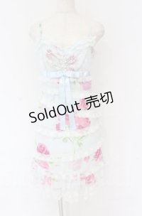 JESUS DIAMANTE / スペシャルお嫁ミニワンピース  ぼかし薔薇サックス O-25-11-30-081-JE-OP-OW-OS