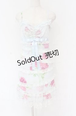 画像1: JESUS DIAMANTE / スペシャルお嫁ミニワンピース  ぼかし薔薇サックス O-25-11-30-081-JE-OP-OW-OS