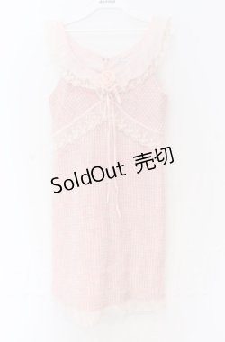 画像1: MILK / ローズモチーフツイードワンピース  ピンク O-25-11-30-082-ML-OP-OW-OS