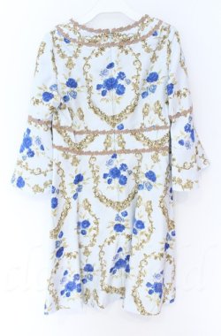 画像3: JESUS DIAMANTE / 14,バロックドールワンピース 38 新オーナメント柄ブルーローズサックス O-25-11-30-087-JE-OP-OW-OS