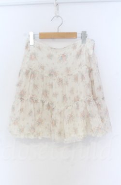 画像1: L'EST ROSE / ラメストライプ薔薇柄スカート  オフ O-25-11-30-091-LO-SK-IG-OS