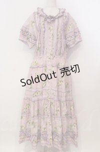 PINK HOUSE / クローバーブーケパッチワークワンピース【お直しあり】  ラベンダー O-25-11-30-007-LO-OP-IG-OS