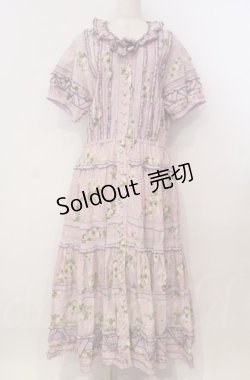 画像1: PINK HOUSE / クローバーブーケパッチワークワンピース【お直しあり】  ラベンダー O-25-11-30-007-LO-OP-IG-OS