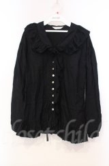 PINK HOUSE / ローンフリルタックブラウス  クロ O-25-11-30-009-LO-BL-IG-OS