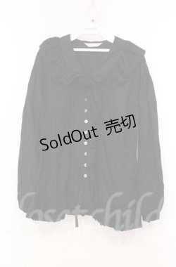 画像1: PINK HOUSE / ローンフリルタックブラウス  クロ O-25-11-30-009-LO-BL-IG-OS