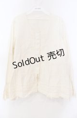 KANEKO ISAO / ノーカラータックブラウス【お直しあり】  アイボリー O-25-11-30-011-EL-BL-IG-OS