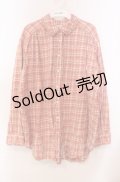 PINK HOUSE / フリルチェックネルシャツ  ピンク O-25-11-30-012-LO-BL-IG-OS