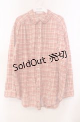 PINK HOUSE / フリルチェックネルシャツ  ピンク O-25-11-30-012-LO-BL-IG-OS