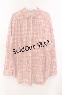 PINK HOUSE / フリルチェックネルシャツ  ピンク O-25-11-30-012-LO-BL-IG-OS