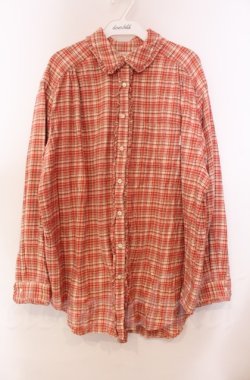 画像1: PINK HOUSE / フリルチェックネルシャツ  ピンク O-25-11-30-012-LO-BL-IG-OS