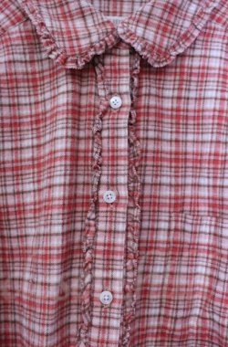 画像2: PINK HOUSE / フリルチェックネルシャツ  ピンク O-25-11-30-012-LO-BL-IG-OS