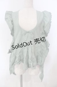 WONDERFUL WORLD / サイドリボンタックベスト  グリーン O-25-11-30-013-LO-TO-IG-OS