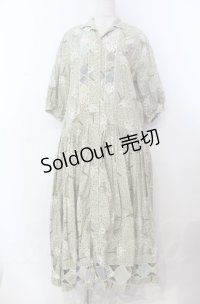 PINK HOUSE / シロツメクサパッチワークワンピース  グリーン O-25-11-30-002-LO-OP-IG-OS