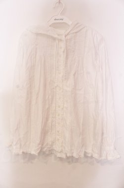 画像1: PINK HOUSE / ピコフロルフードブラウス  シロ O-25-11-30-015-LO-BL-IG-OS