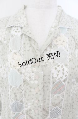 画像2: PINK HOUSE / シロツメクサパッチワークワンピース  グリーン O-25-11-30-002-LO-OP-IG-OS