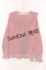 WONDERFUL WORLD / タックフリルAラインブラウス  アカ O-25-11-30-020-LO-BL-IG-OS