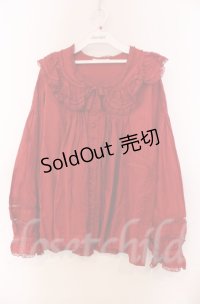 WONDERFUL WORLD / タックフリルAラインブラウス  アカ O-25-11-30-020-LO-BL-IG-OS