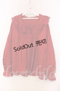 画像1: WONDERFUL WORLD / タックフリルAラインブラウス  アカ O-25-11-30-020-LO-BL-IG-OS