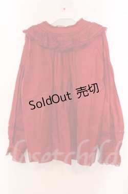 画像4: WONDERFUL WORLD / タックフリルAラインブラウス  アカ O-25-11-30-020-LO-BL-IG-OS