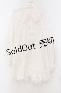 KANEKO ISAO / フリルタックブラウス【お直しあり】  シロ O-25-11-30-023-EL-BL-IG-OS