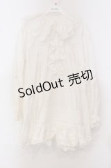 KANEKO ISAO / フリルタックブラウス【お直しあり】  シロ O-25-11-30-023-EL-BL-IG-OS