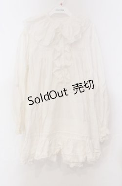 画像1: KANEKO ISAO / フリルタックブラウス【お直しあり】  シロ O-25-11-30-023-EL-BL-IG-OS