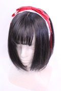 axes femme kawaii / レースリボンカチューシャ  シロ×アカ O-25-12-01-044-AX-AC-IG-OS