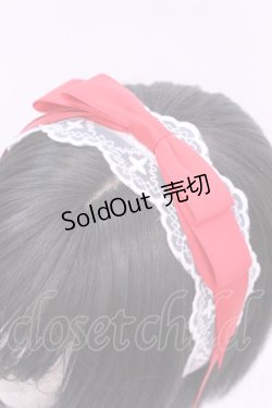 画像2: axes femme Kawaii / レースリボンカチューシャ  シロ×アカ O-25-12-01-044-AX-AC-IG-ZT1205A