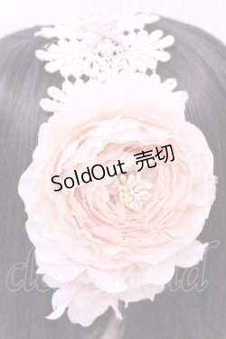 画像2: Innocent World / ラナンキュラスの乙女ヘッドドレス  生成り*ピンク O-25-12-01-046-IW-AC-IG-OS
