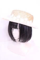 画像1: Angelic Pretty / ギンガムRibbonストローHat ハット  ナチュラル×アカ×シロ O-25-12-01-054-AP-AC-IG-ZT387 (1)