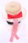 画像2: Angelic Pretty / ギンガムRibbonストローHat ハット  ナチュラル×アカ×シロ O-25-12-01-054-AP-AC-IG-ZT387 (2)