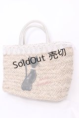 axes femme / レース配色ストローバッグ  ナチュラル O-25-12-01-015-AX-BG-IG-OS