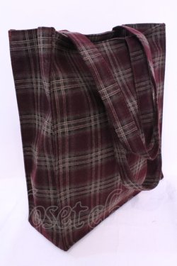 画像2: ROSE ROUSE / タテ型チェック柄トート  ブラウン O-25-12-01-018-LO-BG-IG-OS